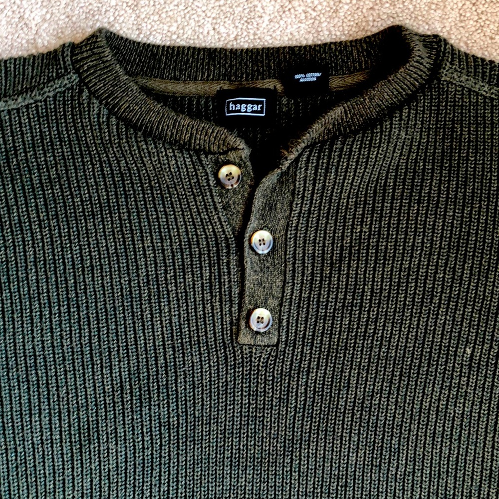 Men’s Sweater - warm, cotton knit, 3 buttons